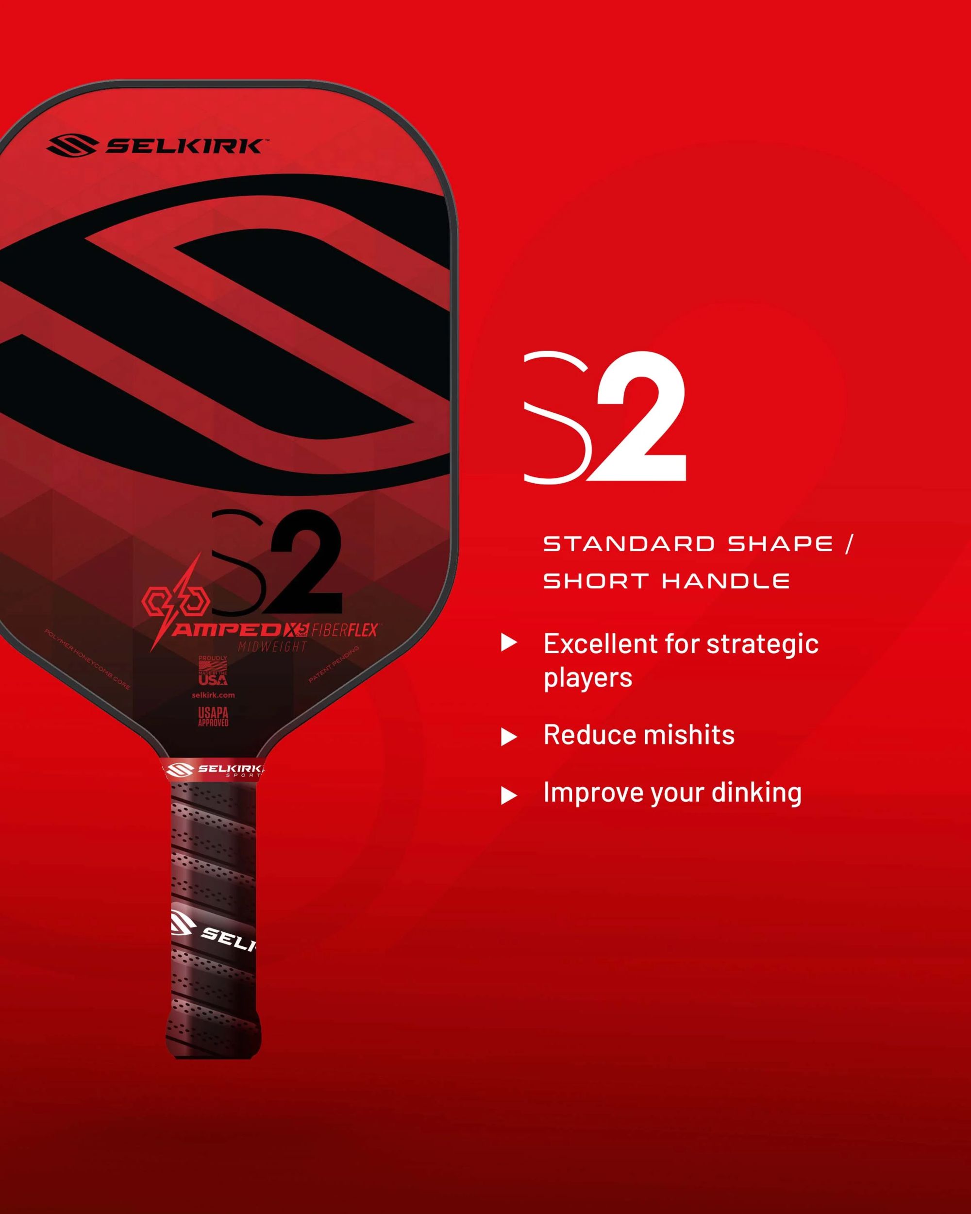 Selkirk Amped S2 Midweight Senior Pickleball Paddle