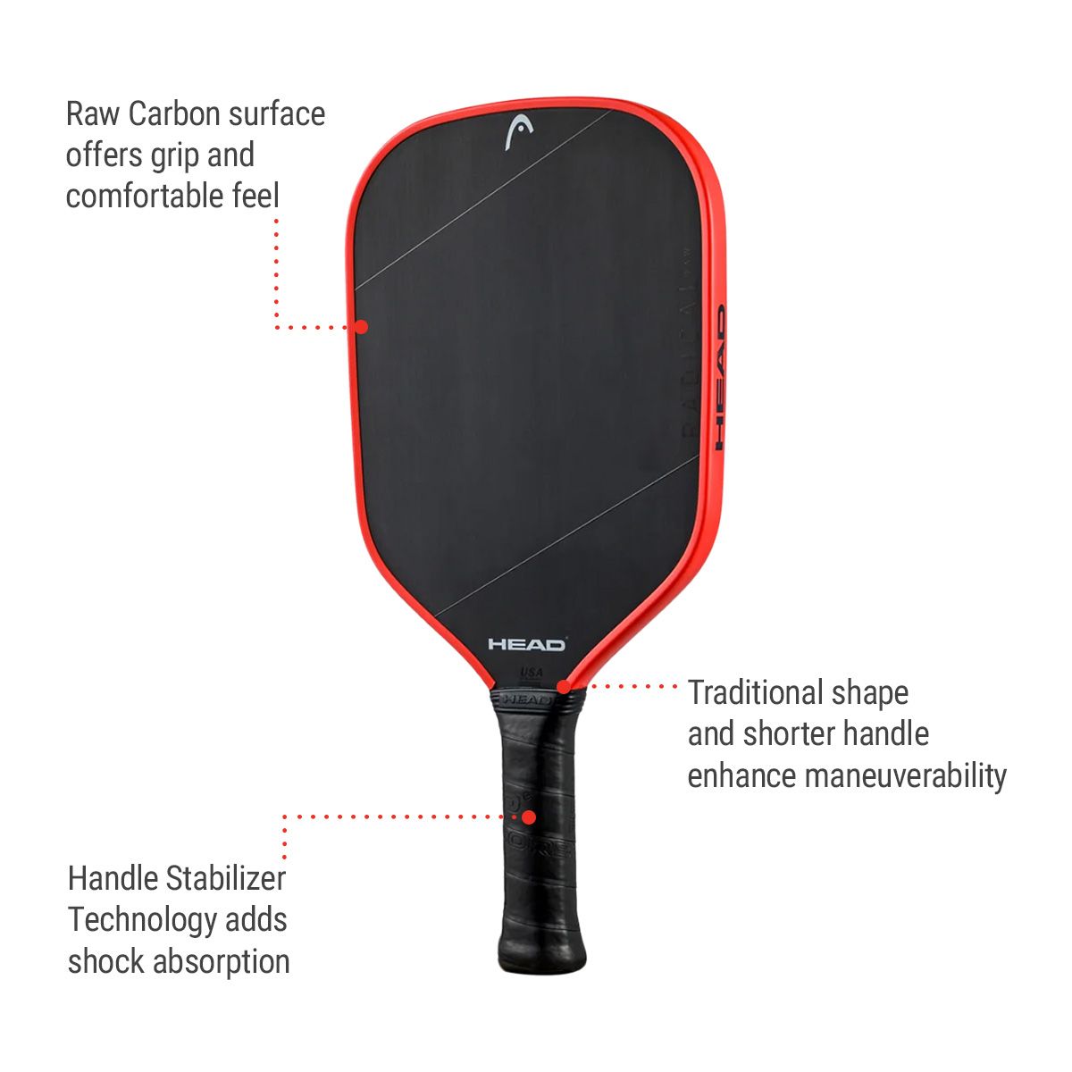 Head Radical Tour Raw Senior Pickleball Paddle