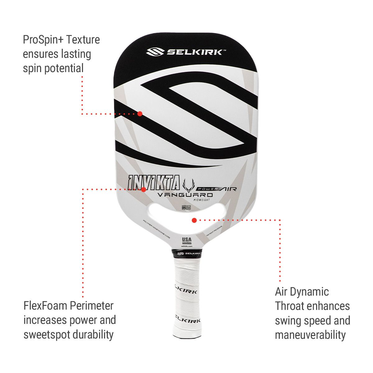 Selkirk Vanguard Power Air Invikta Senior Pickleball Paddle