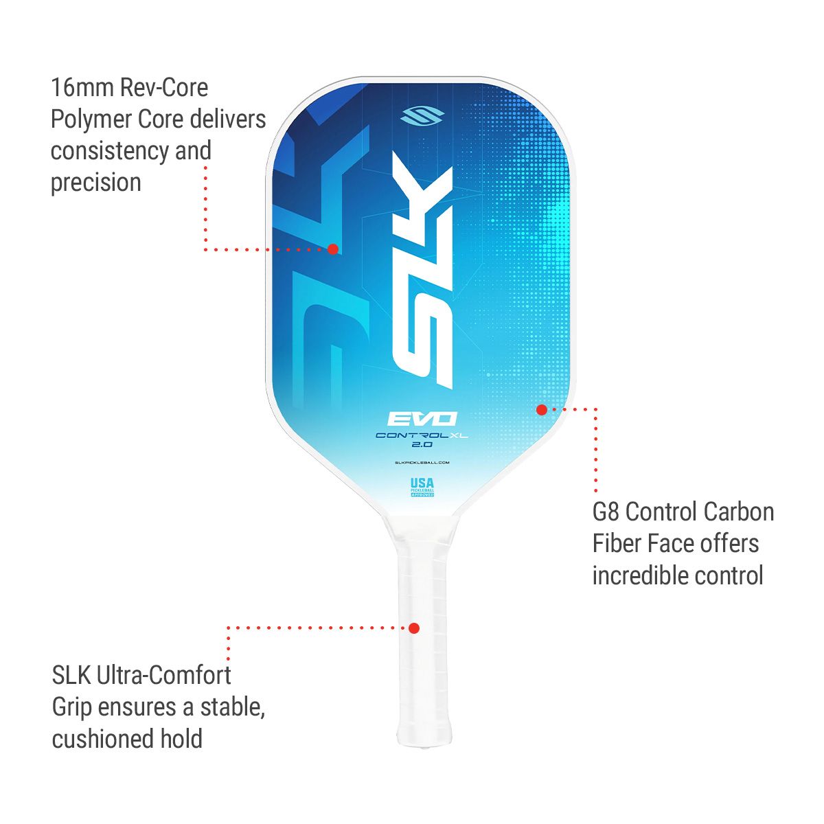 Selkirk SLK EVO Control 2.0 XL Senior Pickelball Paddle