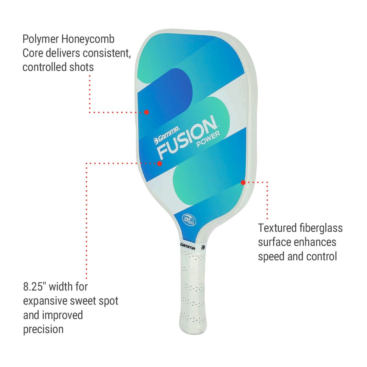 Gamma Fusion Power Senior Pickleball Paddle - 13mm