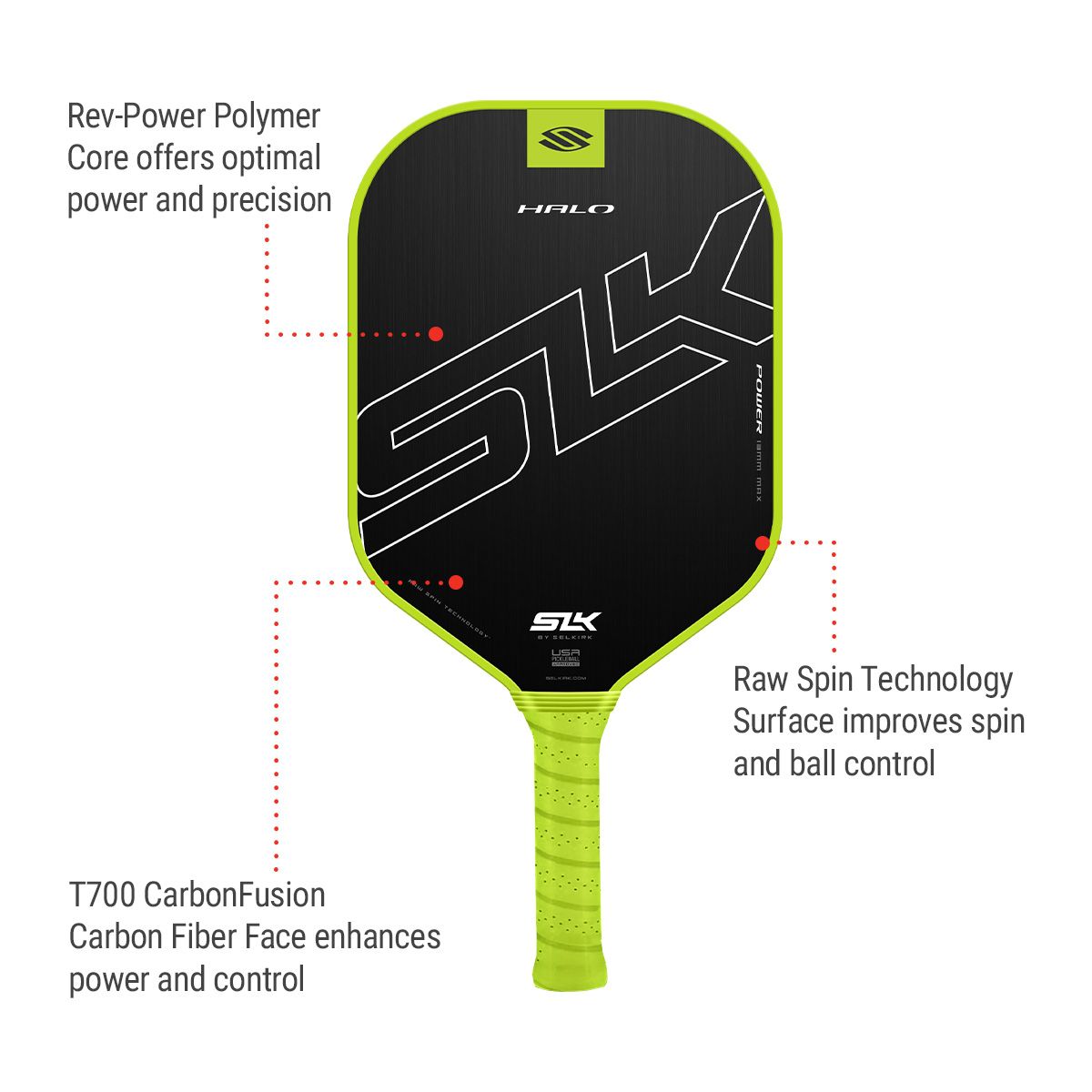 Selkirk Halo Power Max Senior Pickleball Paddle - 13mm
