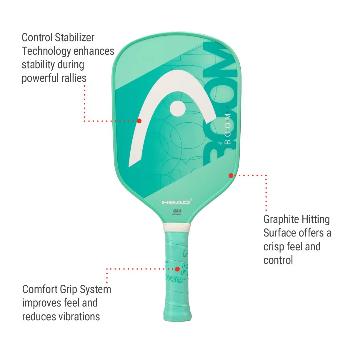 Head Boom Team EX Senior Pickleball Paddle - 11mm