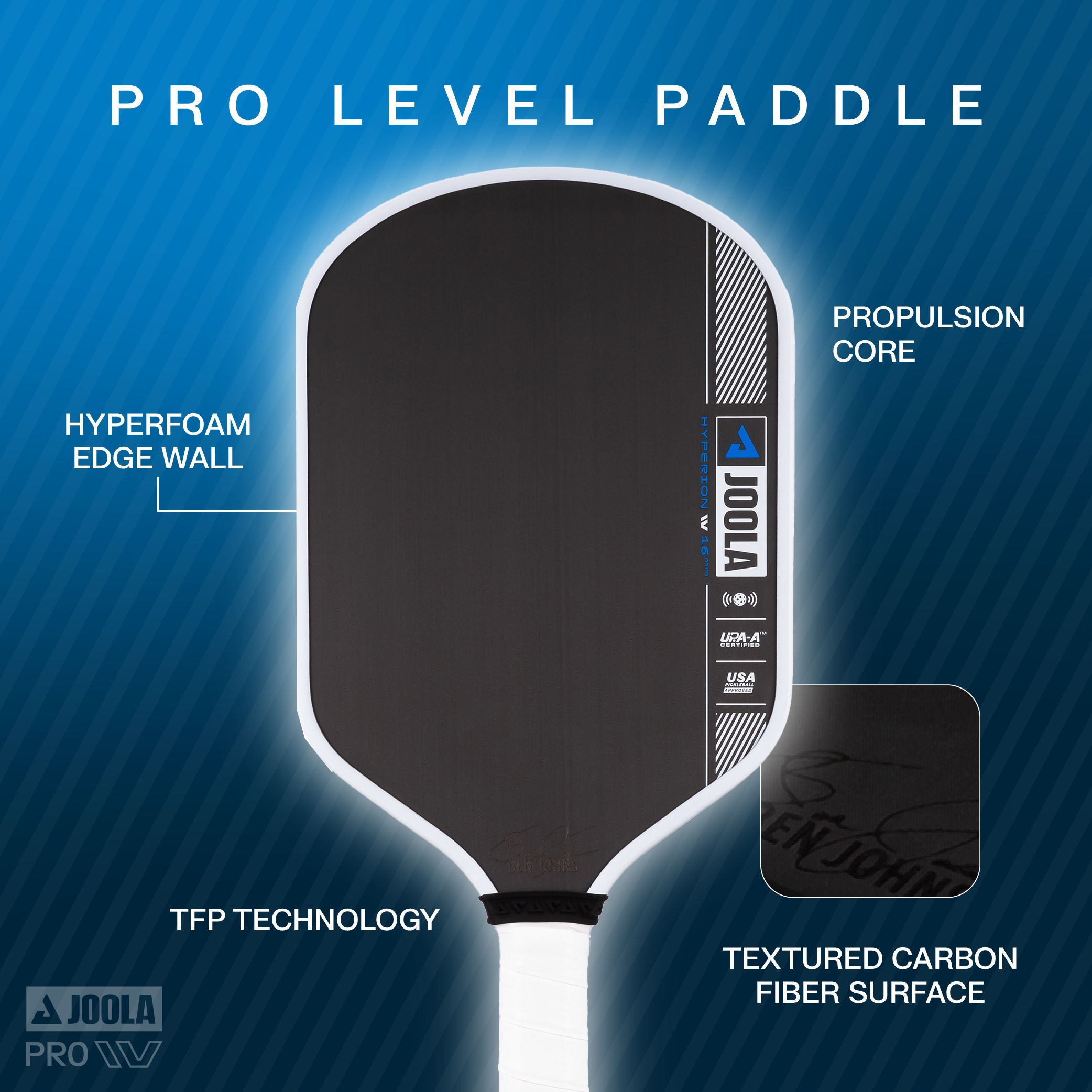 JOOLA Ben Johns Hyperion Pro IV 16 mm Pickleball Paddle
