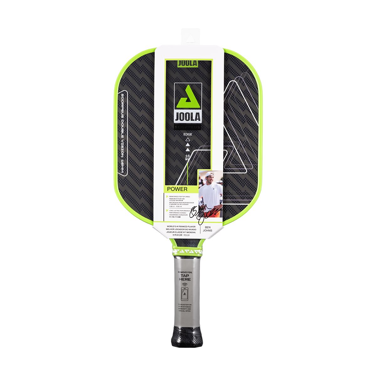 JOOLA Double Vision Edge Scorpeus 16 mm Senior Pickleball Paddle