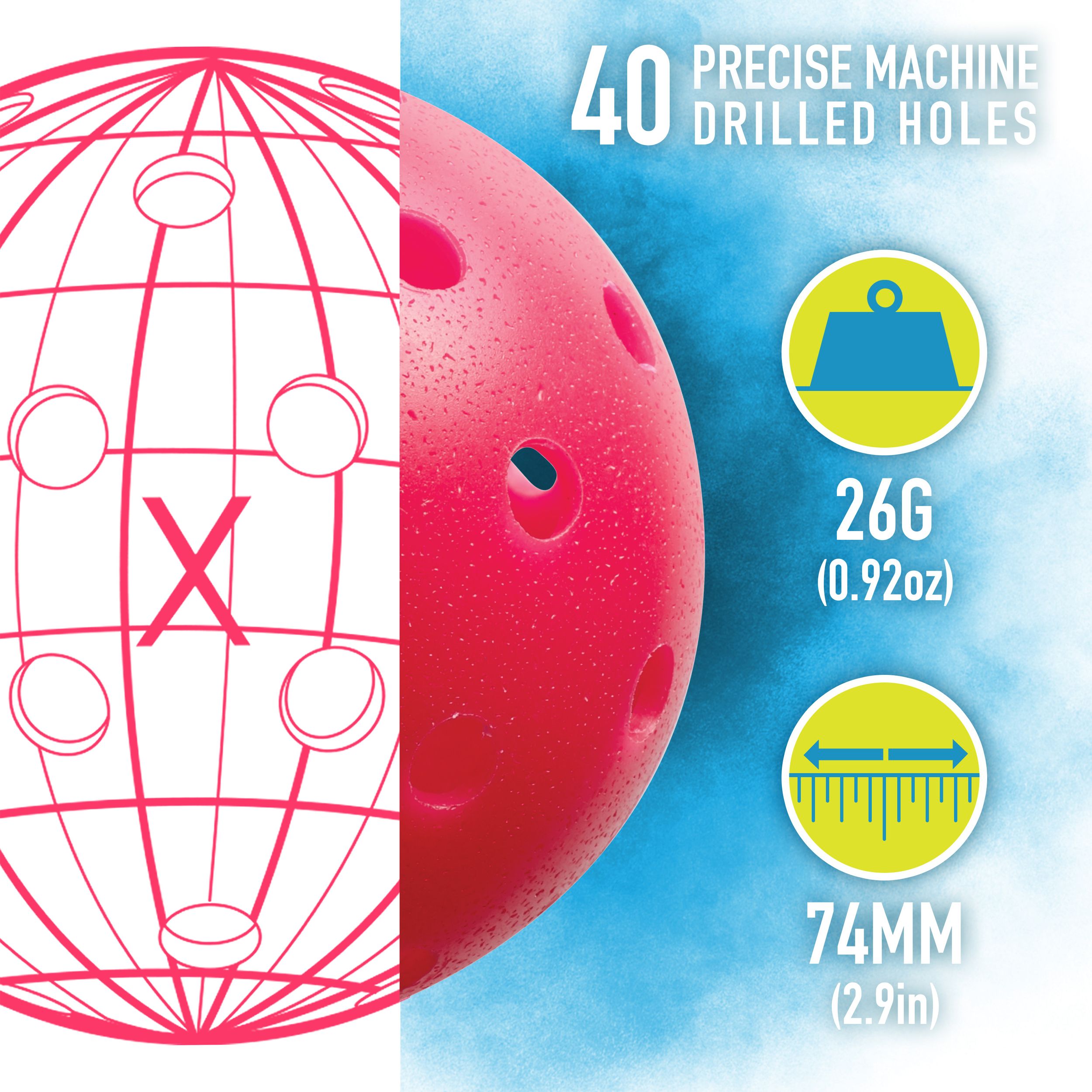 Franklin X-40 Outdoor Pickleball - 3 Pack
