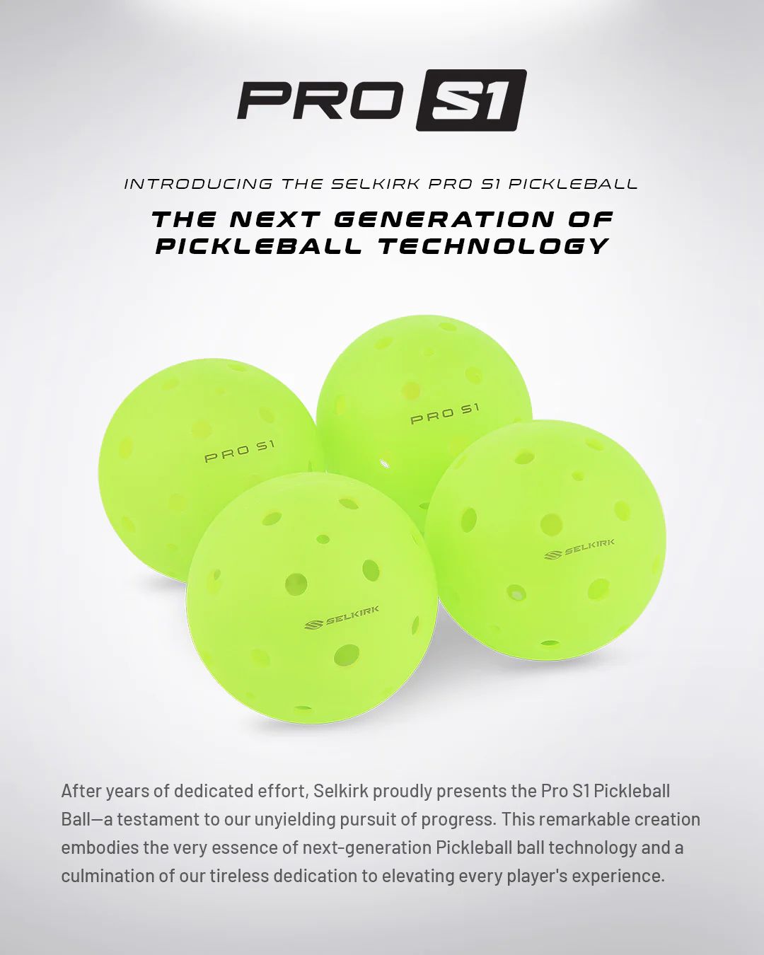 Selkirk Pro S1 Pickleball Balls - 4 Pack