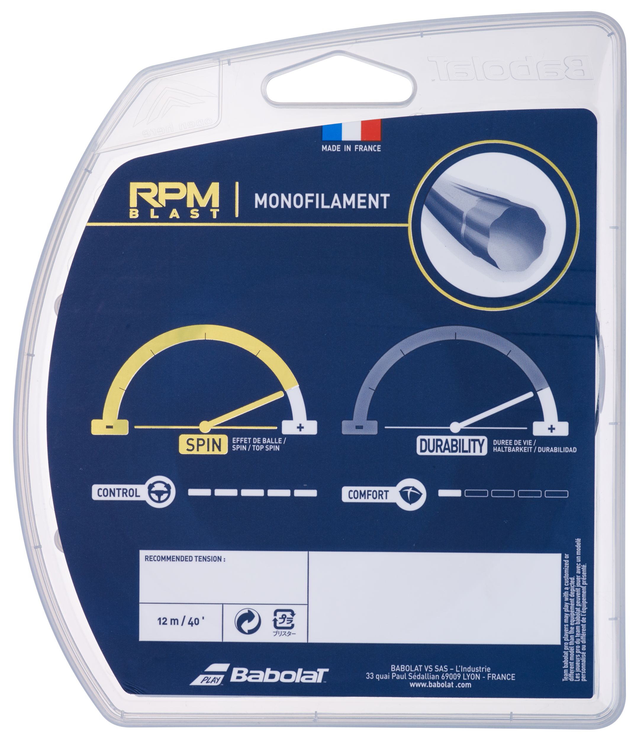 Babolat RPM Blast 17 Tennis String Back_Flat