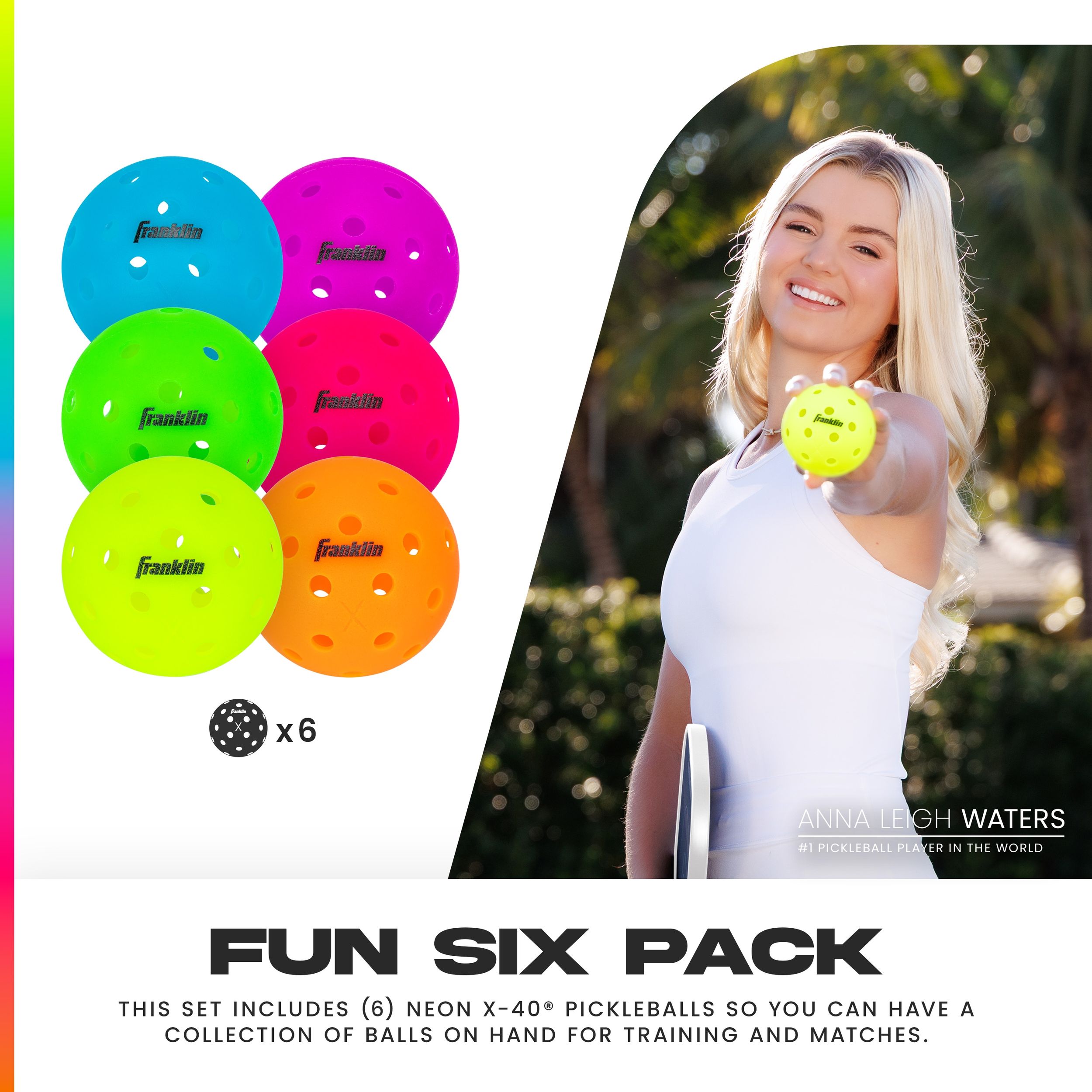 Franklin X-40 Outdoor Pickleball Ball 6-pk