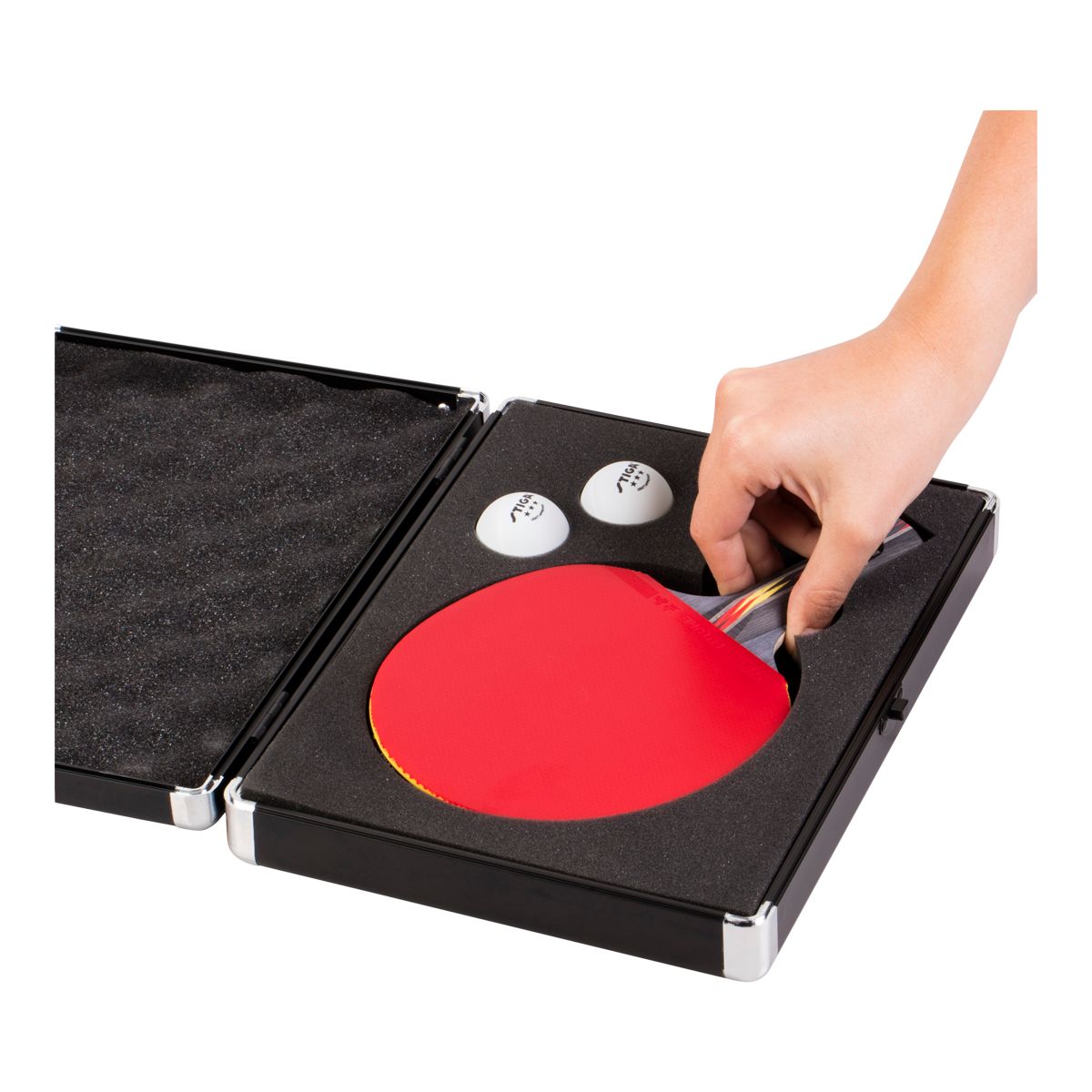 Escalade Stiga Aluminum Table Tennis Racket Case CloseUp