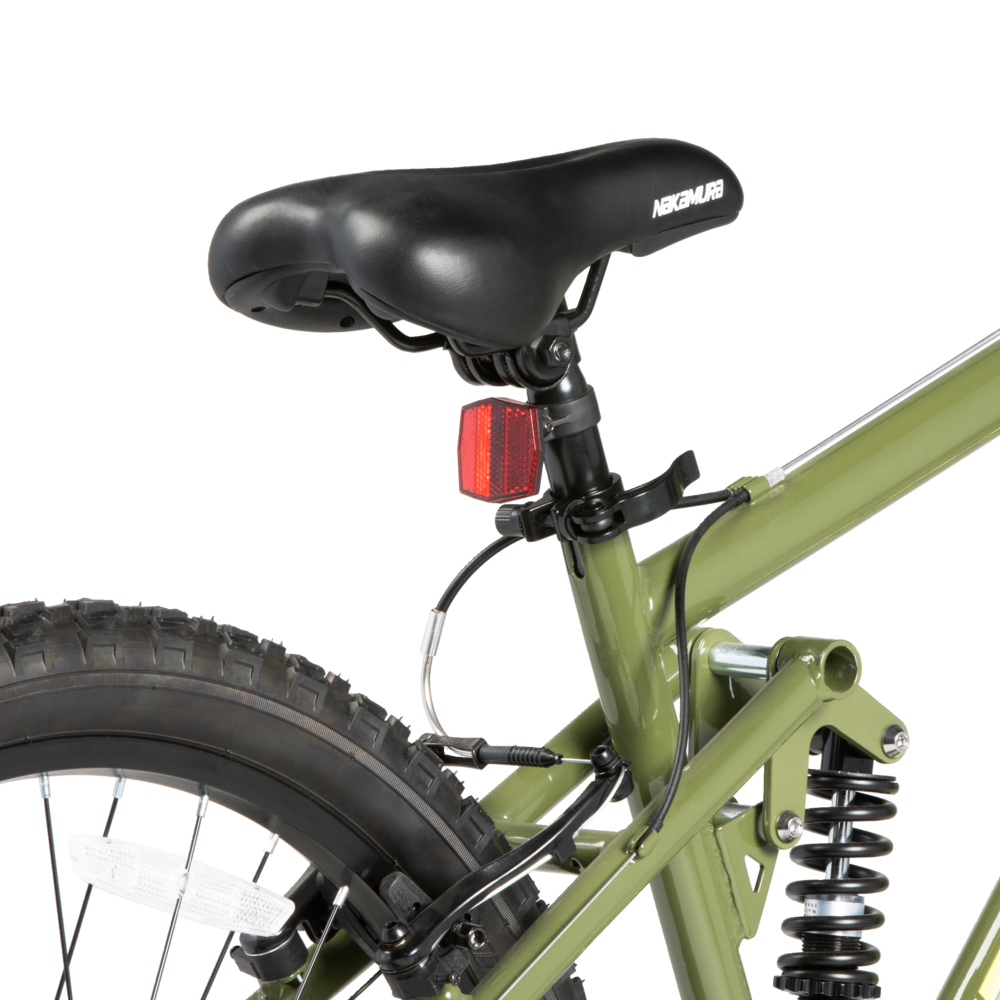 Nakamura Kids' Monster 24" Junior Mountain Bike, 7 Speed, Rim Brakes, Full Suspension CloseUp