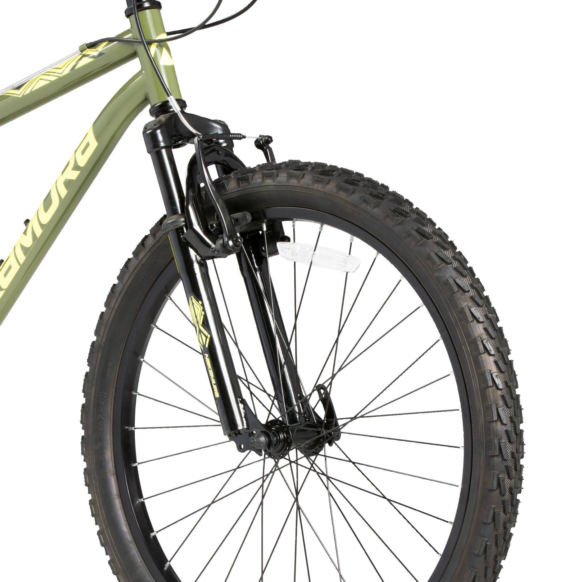 Nakamura Kids' Monster 24" Junior Mountain Bike, 7 Speed, Rim Brakes, Full Suspension CloseUp