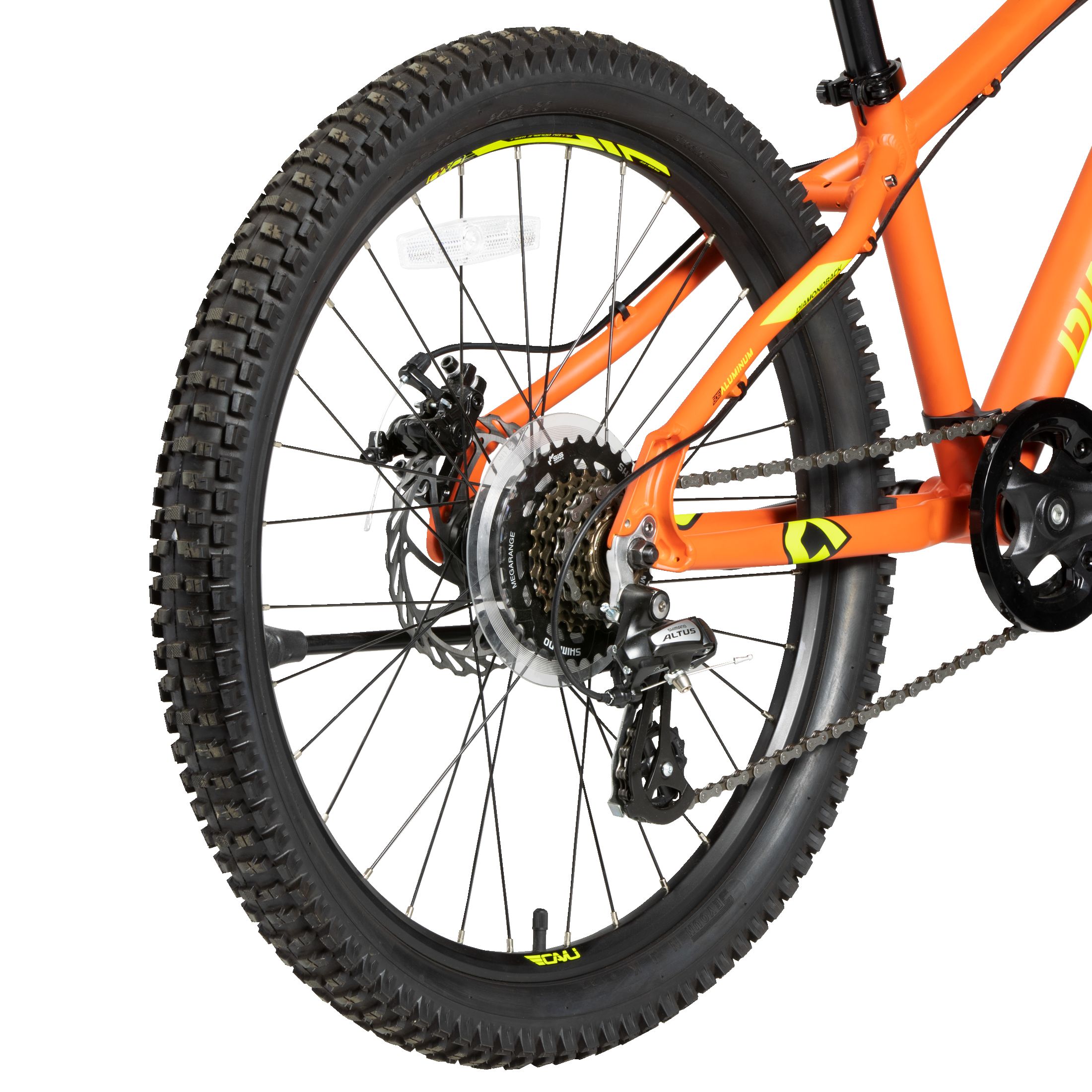 Diamondback Kids' Flowdown 24" Junior Mountain Bike, 7 Speed, Aluminum Frame, Mechanical Disc Brakes,