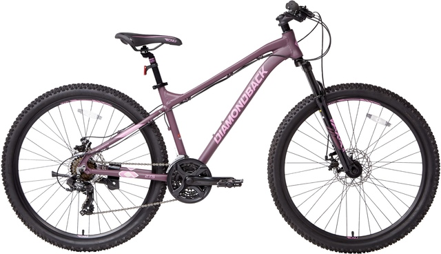 Diamondback Women's Ridgeback 27.5 Mountain Bike, 21 Speed, Aluminum Frame, Mechanical Disc Brakes, Hardtail