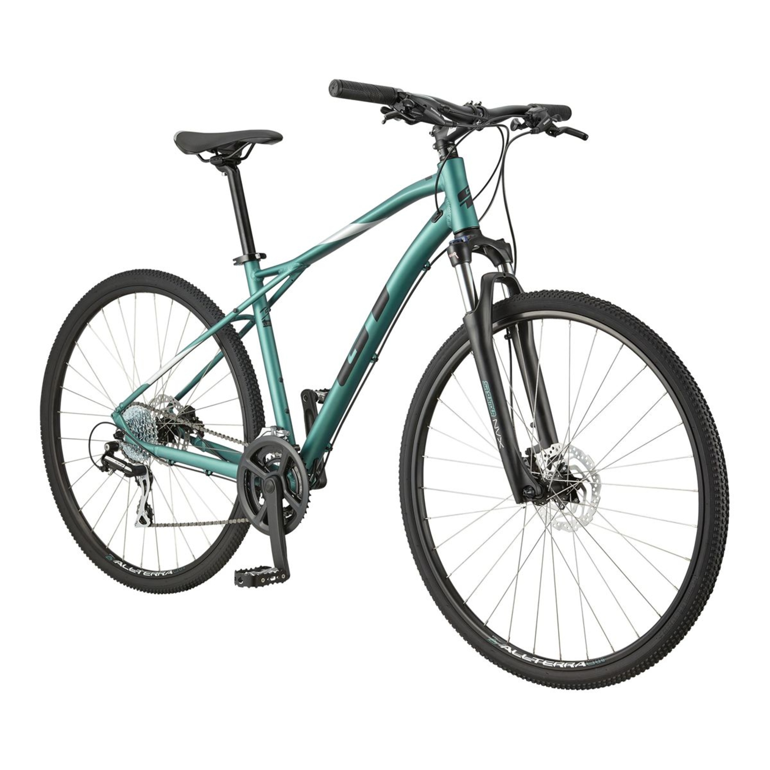 GT Transeo Elite 700c Hybrid Bike, 16 Speed, Aluminum Frame, Hydraulic ...