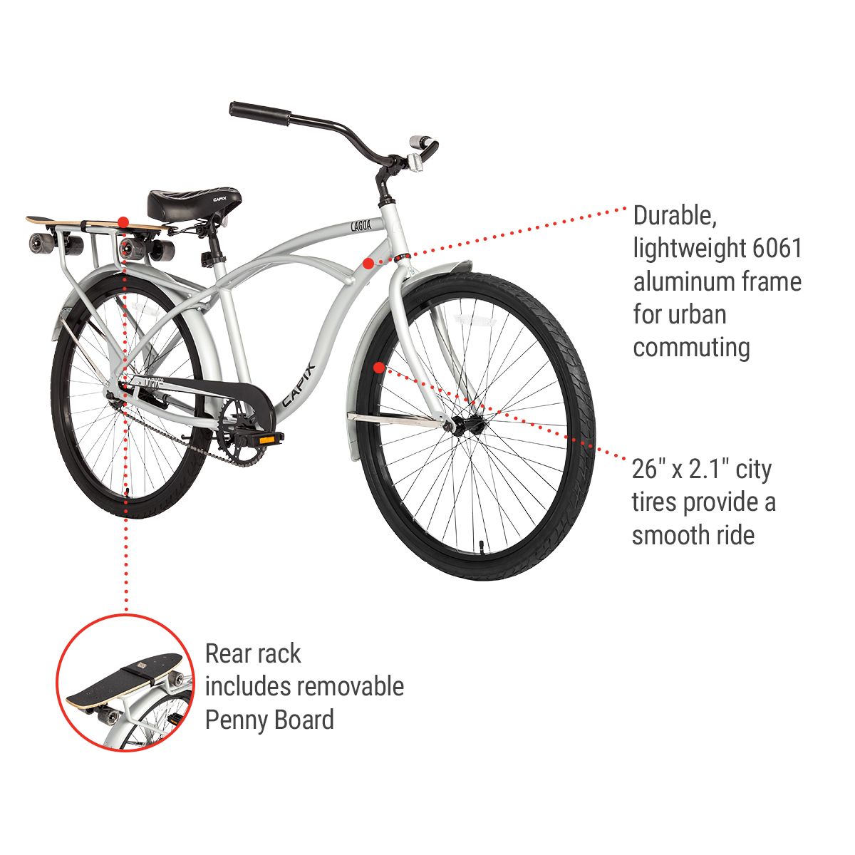 Capix Lagoa 26" Cruiser Comfort Bike