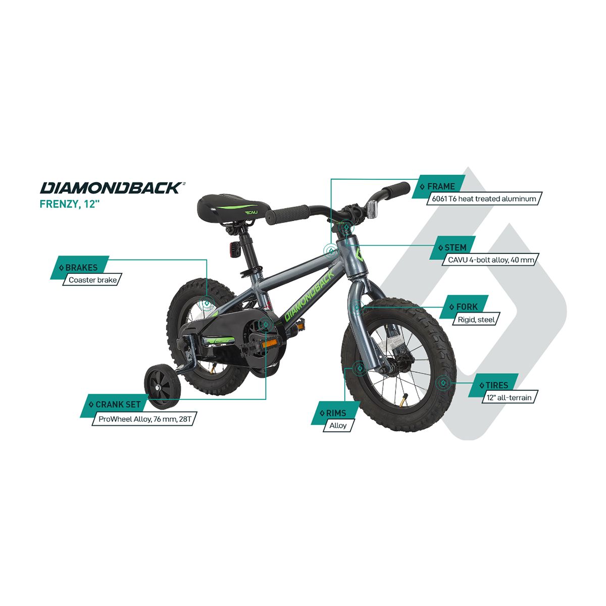 Diamondback Frenzy 12" Junior Mountain Bike Front_Angled_Right
