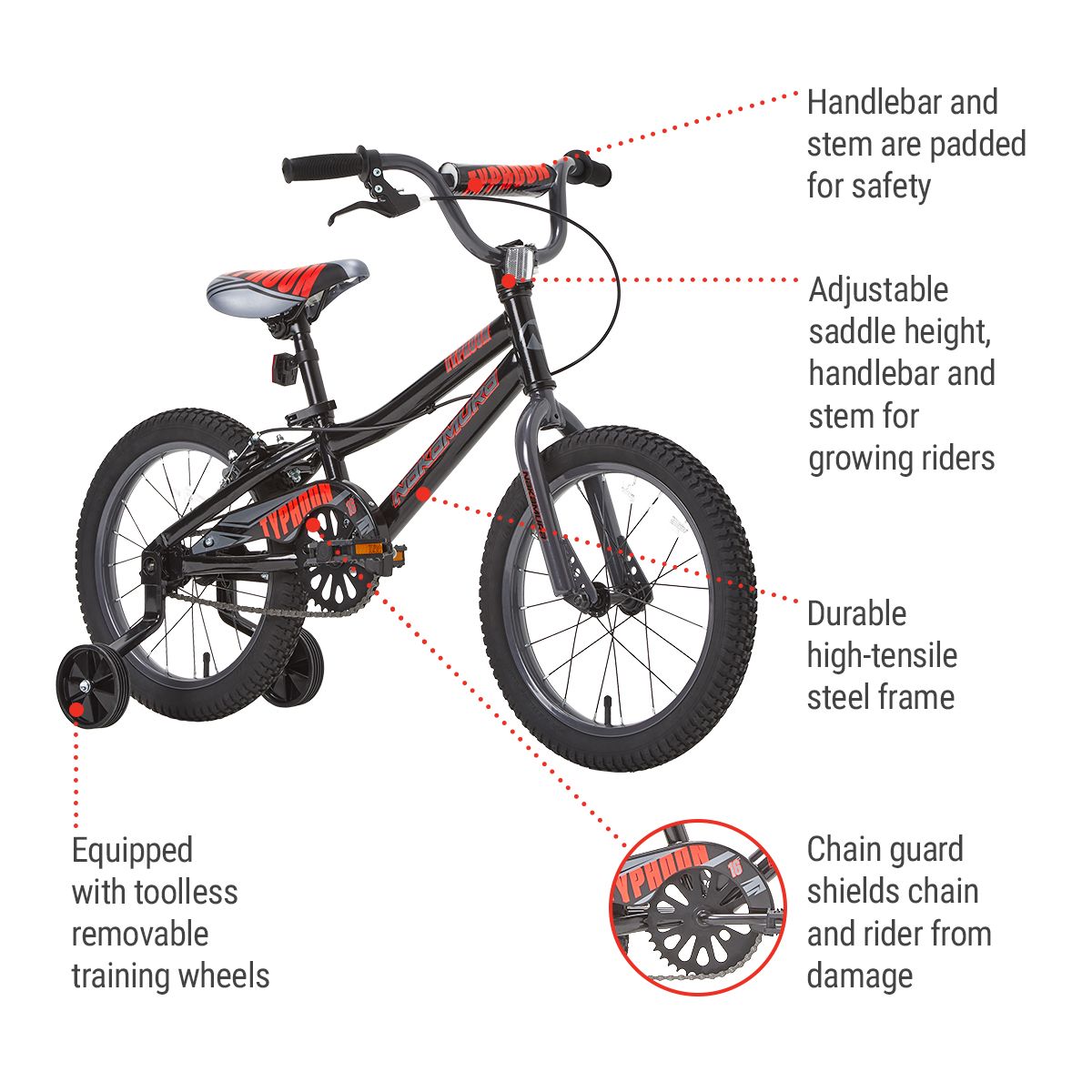 Nakamura Typhoon 16" Junior  Bike Front_Angled_Right