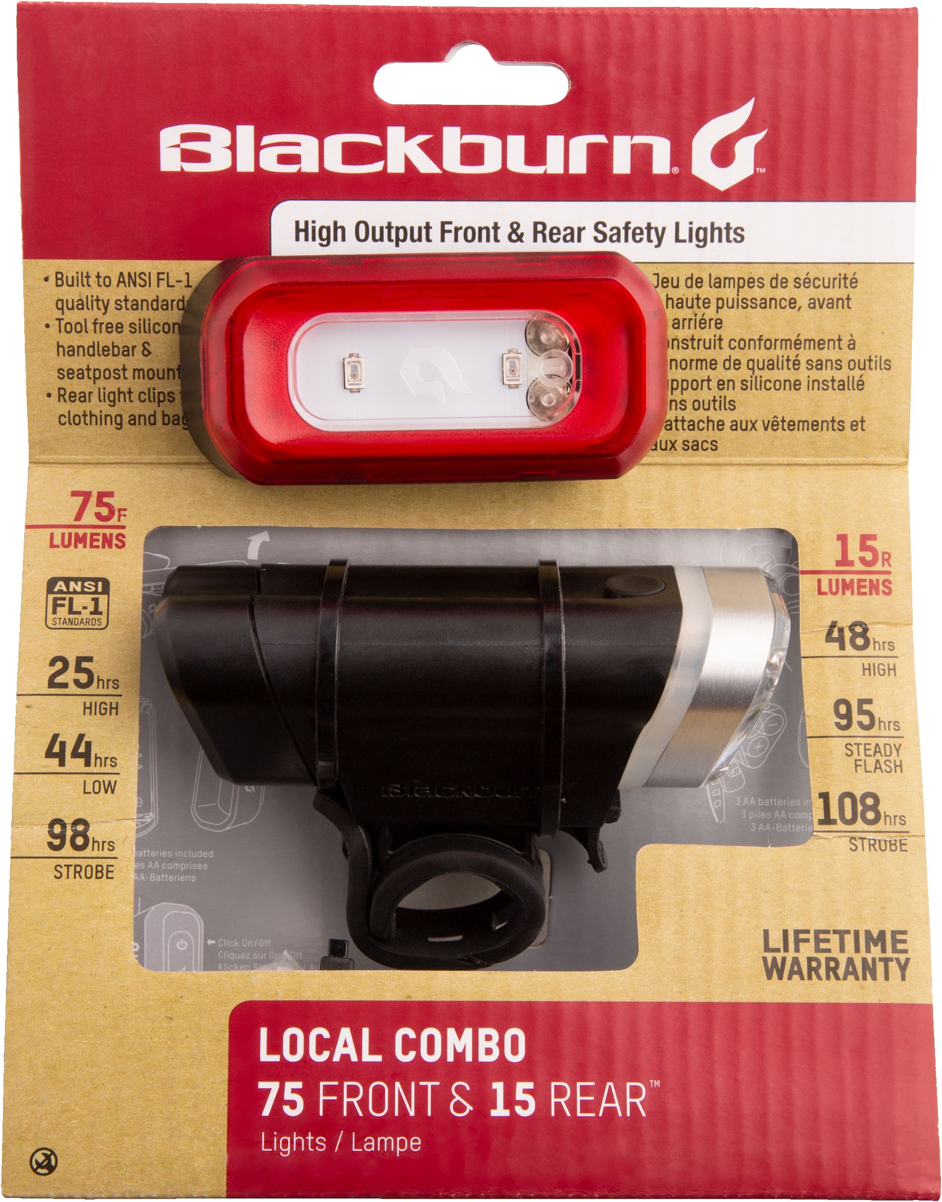 BLACKBURN Local 75/15 Bike Light Set with Universal Light Mount Front_Flat
