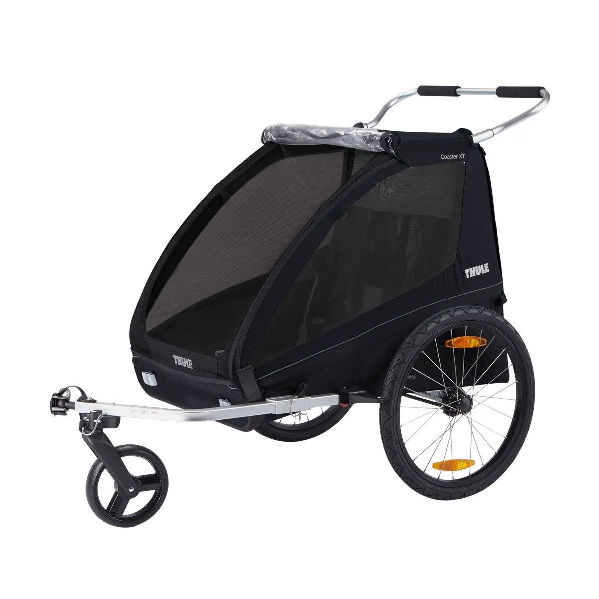 Thule Coaster XT 2-Seat Bike Trailer Front_Angled_Left