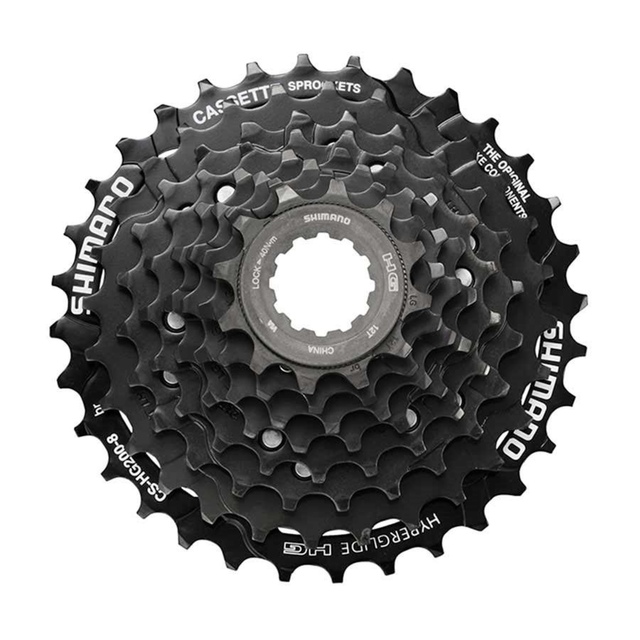 Shimano CS-HG200-8 8 Speed Cassette Overhead_Flat