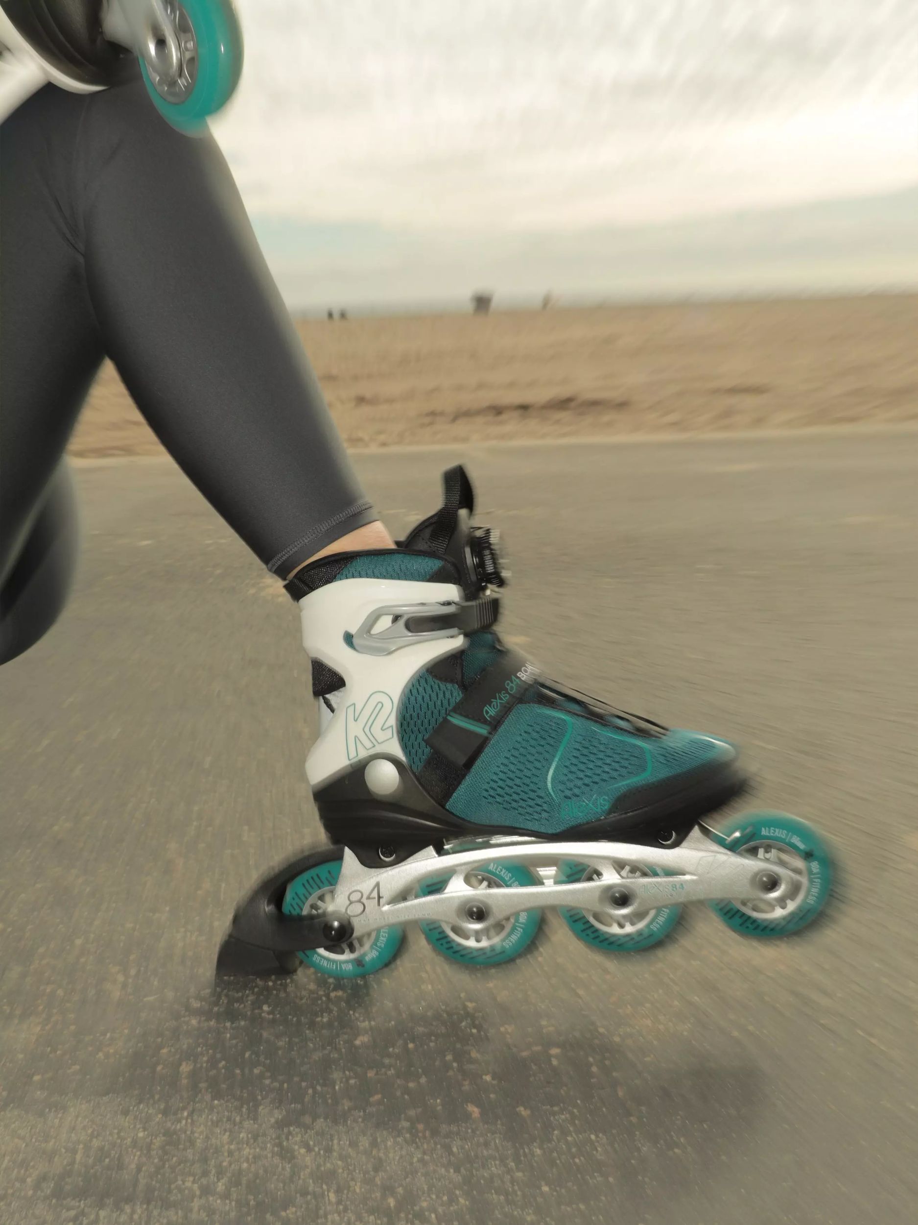 Pattini In Linea K2 Alexis 84 BOA Donna - Neri/Blu Con Ruote 84mm - Foto 10