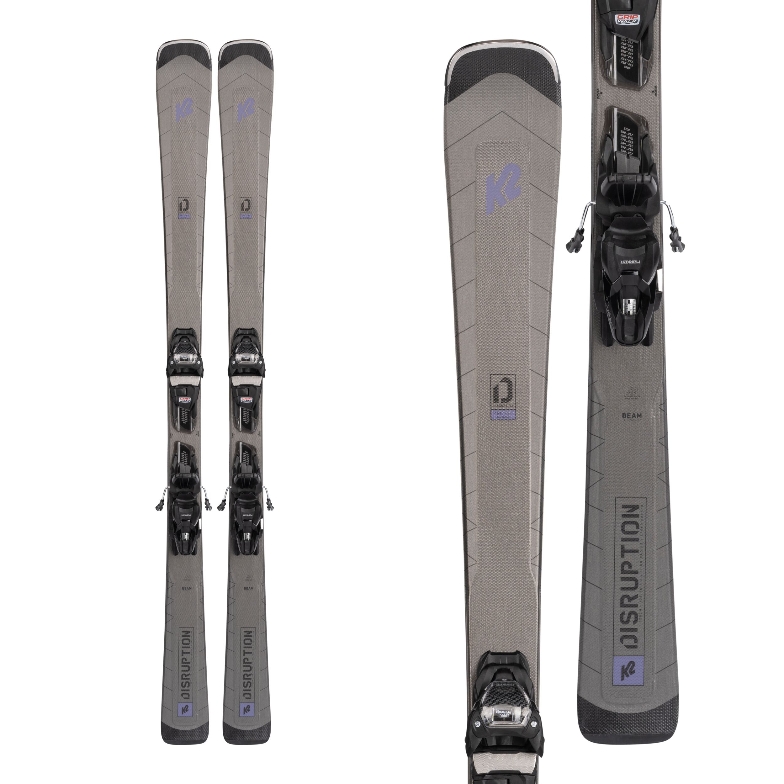 K2 Disruption 76C Alliance Women's Skis 2021/22 & Marker ER3 10 Compact Quikclik Bindings