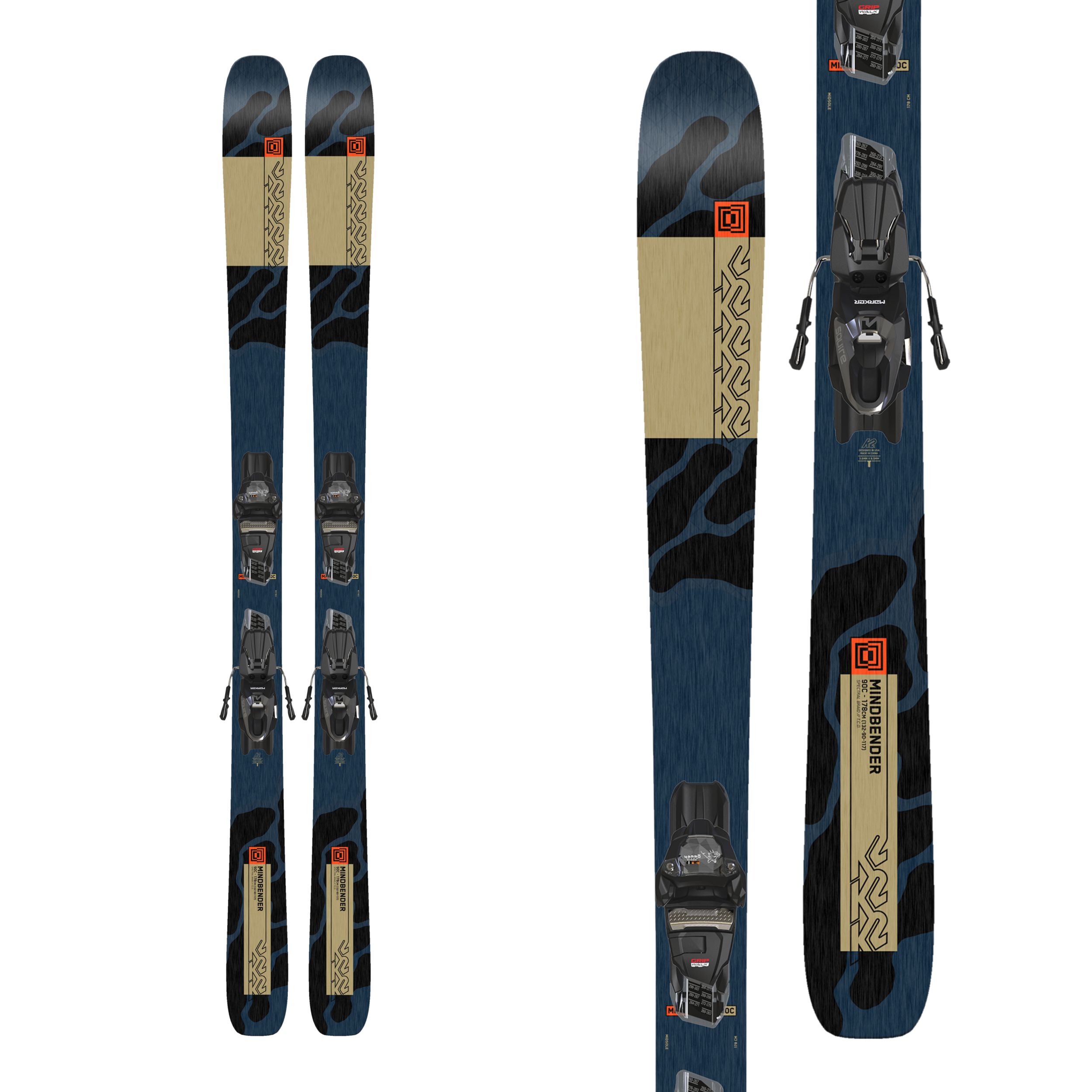 K2 Mindbender 90C Men's Skis 2024 with Quikclik Bindings