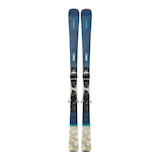 K2 Disruption 76C Women's Skis 2024 & ER3 10 Bindings Overhead_Flat