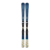 K2 Disruption 76C Women's Skis 2024 & ER3 10 Bindings Overhead_Flat