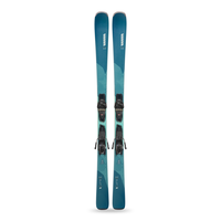 K2 Blur Women's 79 Flex All-Mountain Skis & Quikclik Free Bindings Overhead_Flat