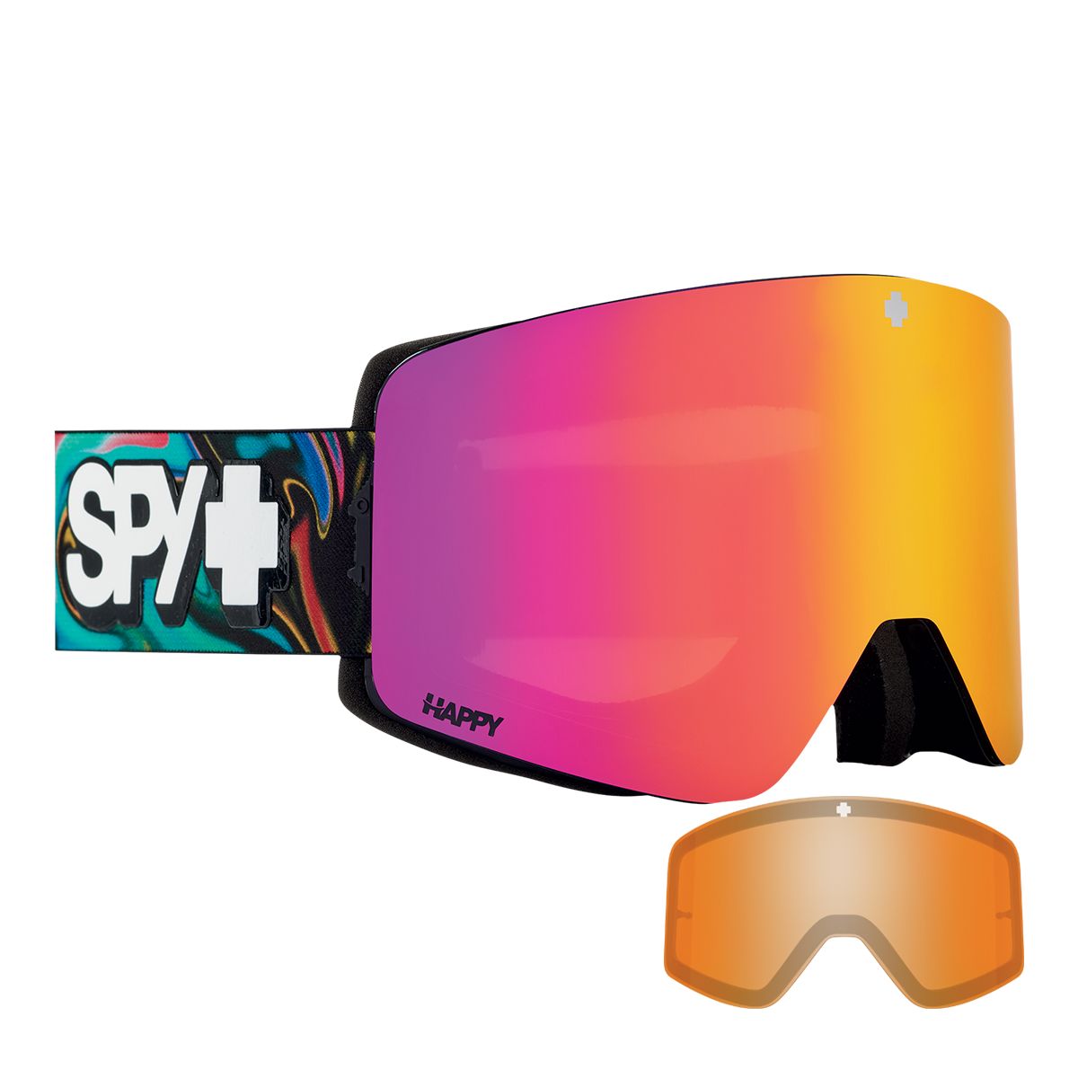Spy Marauder Psychadelic Ski & Snowboard Goggles 2021/22 Bronze with Pink Spectra Mirror Lens + Bonus lens Composite_or_Mixed