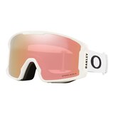 Oakley Line Miner™ Women's Ski & Snowboard Goggles 2023 White with Prism Rose Gold Lens Front_Three_Fourths_Angled_Left