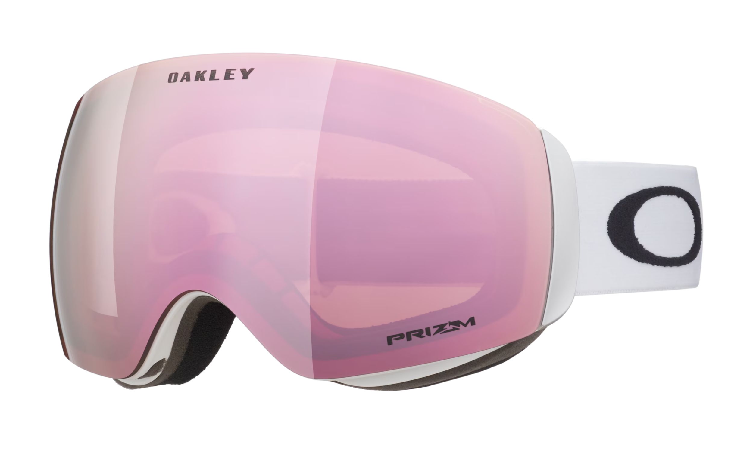 Oakley Flight Deck Ski & Snowboard Goggles 2023 White with Prizm Rose Gold Lens Front_Angled_Left