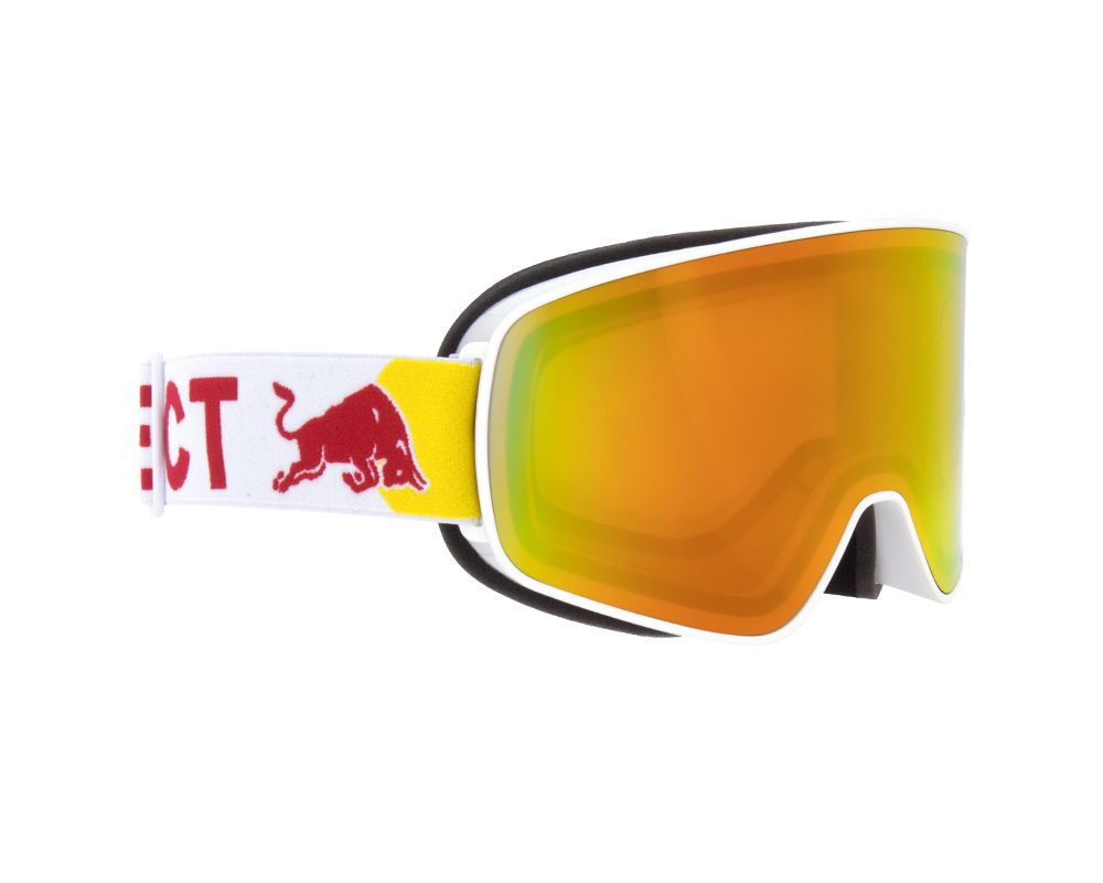 Red Bull SPECT Men's Rush Ski Snowboard Goggles 2023/24 Blue Snow Brown  with Blue Mirror Lens