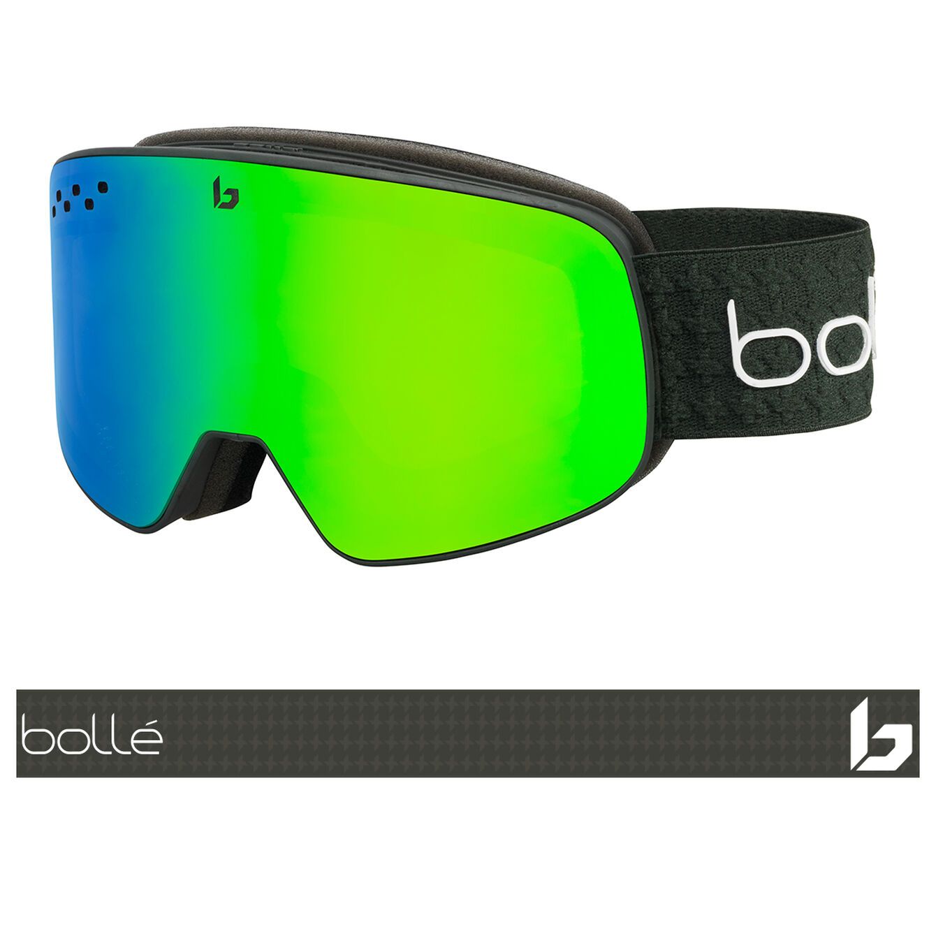 Bolle Nevada Ski & Snowboard Goggles 2023/24 Forest with Green Emerald Lens Composite_or_Mixed
