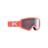Anon Helix 2.0 Women's Ski & Snowboard Goggles 2025 Peach with Sunny Onyx Lens + Bonus Lens Front_Angled_Right