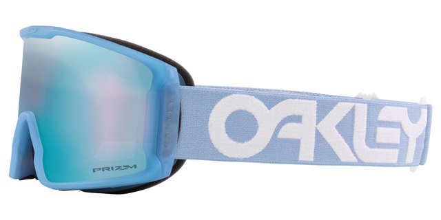 Oakley Line Miner™ M Women's Ski & Snowboard Goggles 2023/24 Stonewash with Sapphire Iridium Lens Front_Three_Fourths_Angled_Left