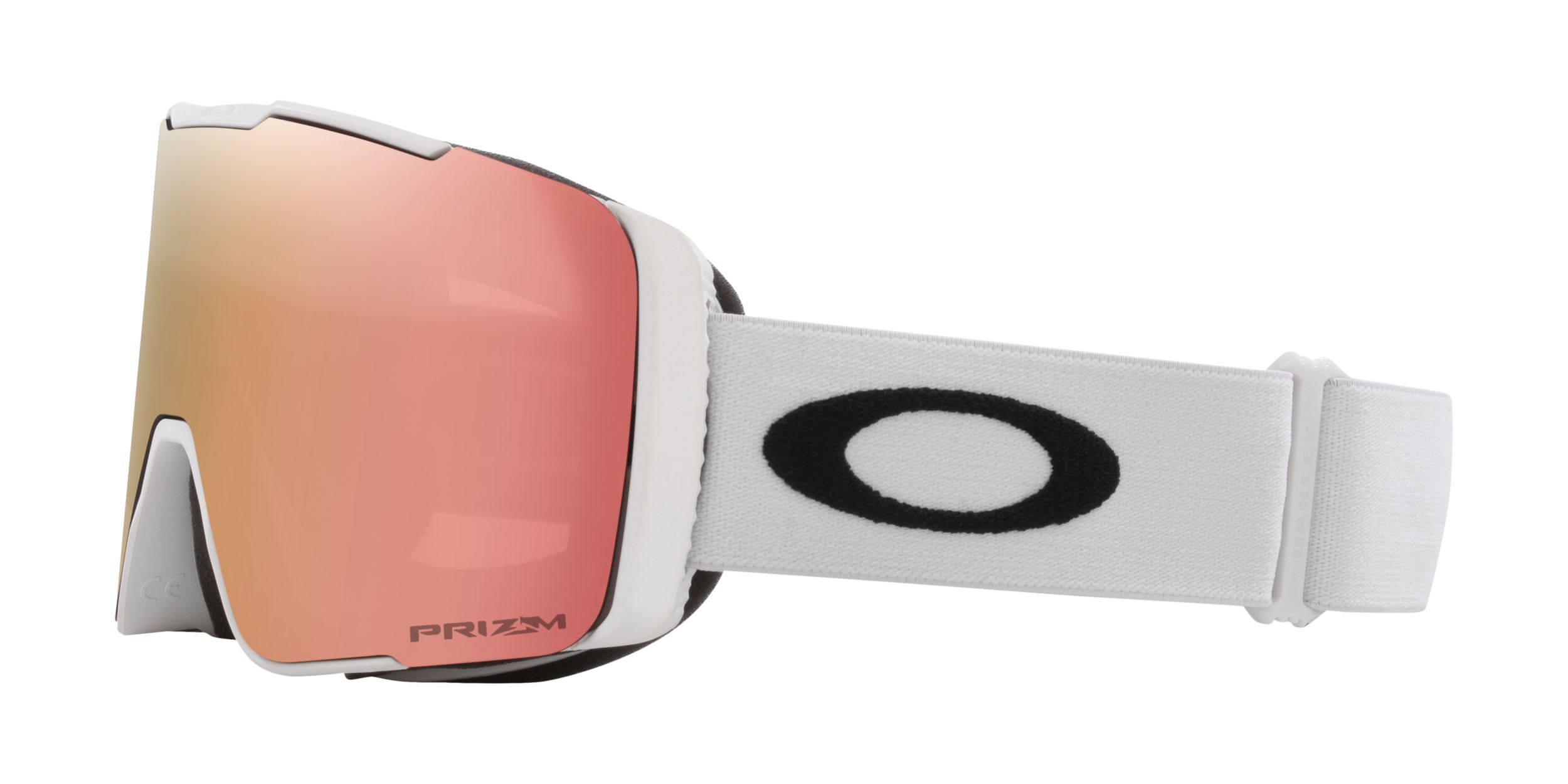 Oakley Line Miner™ Pro M Women's Ski & Snowboard Goggles 2024 White with Sapphire & Rose Lens Front_Three_Fourths_Angled_Left