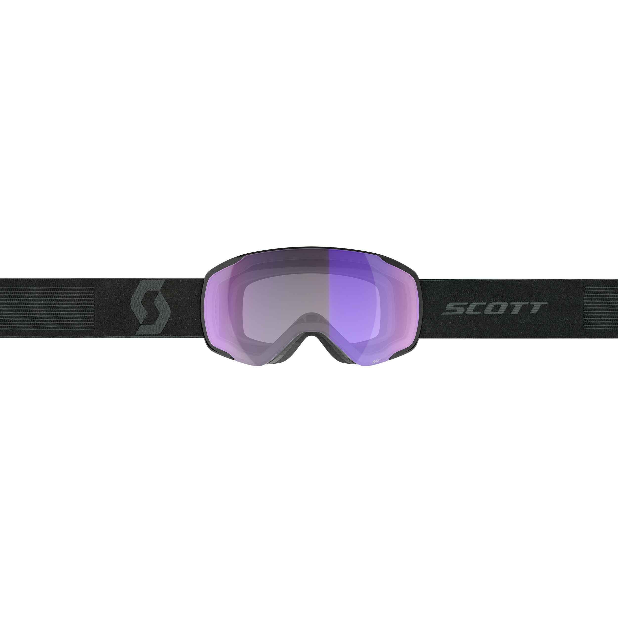Scott Vapor Ski & Snowboard Goggles 2024/25 Black with Light Sensitive Blue Chrome Lens + Bonus Lens Front_Flat