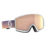 Scott Factor Pro Ski & Snowboard Goggles White with Soft Pink Rose Chrome Lens Front_Three_Fourths_Angled_Right