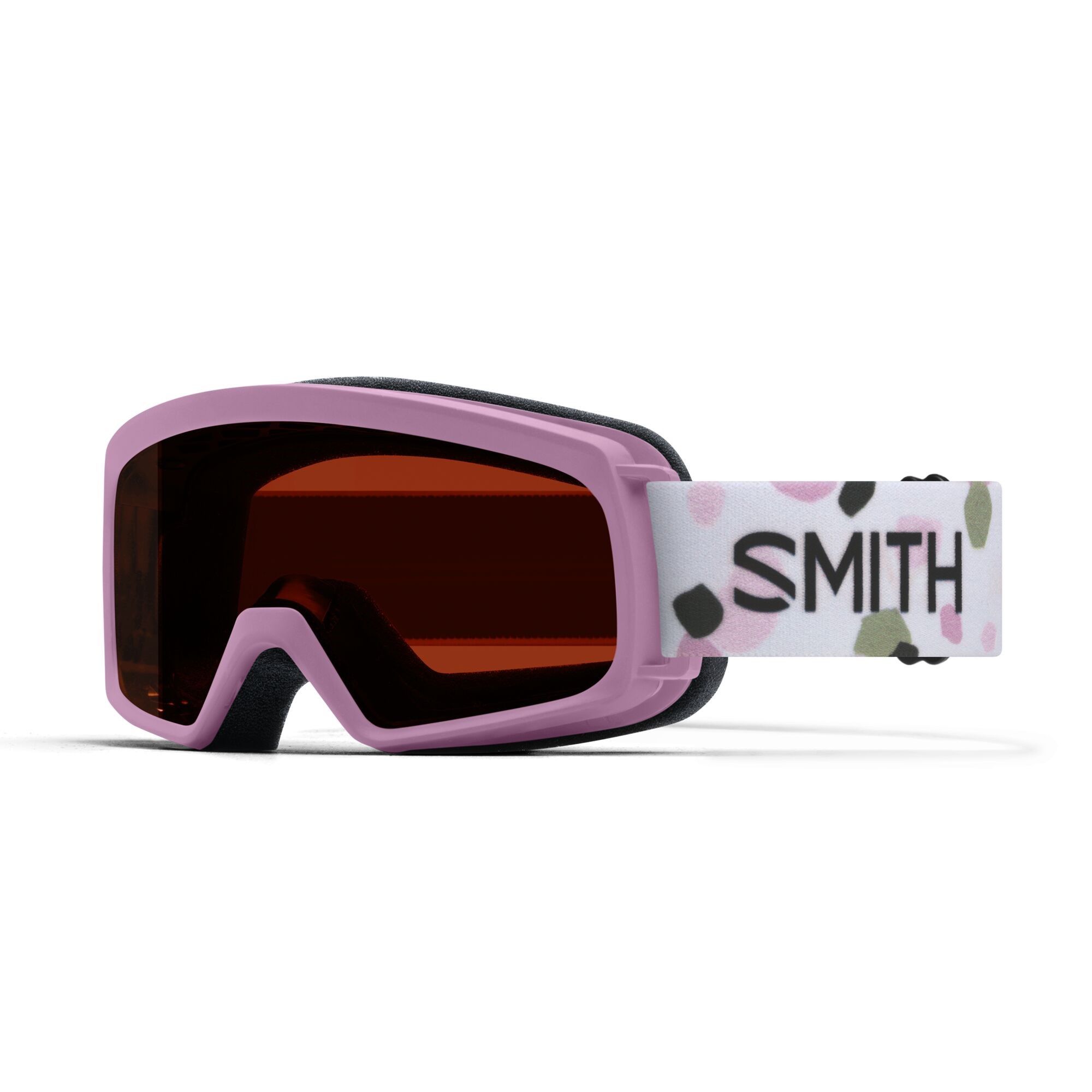 Smith Rascal Ski & Snowboard Goggles 2023/24 Pink with Paint Brush Lens Front_Angled_Left
