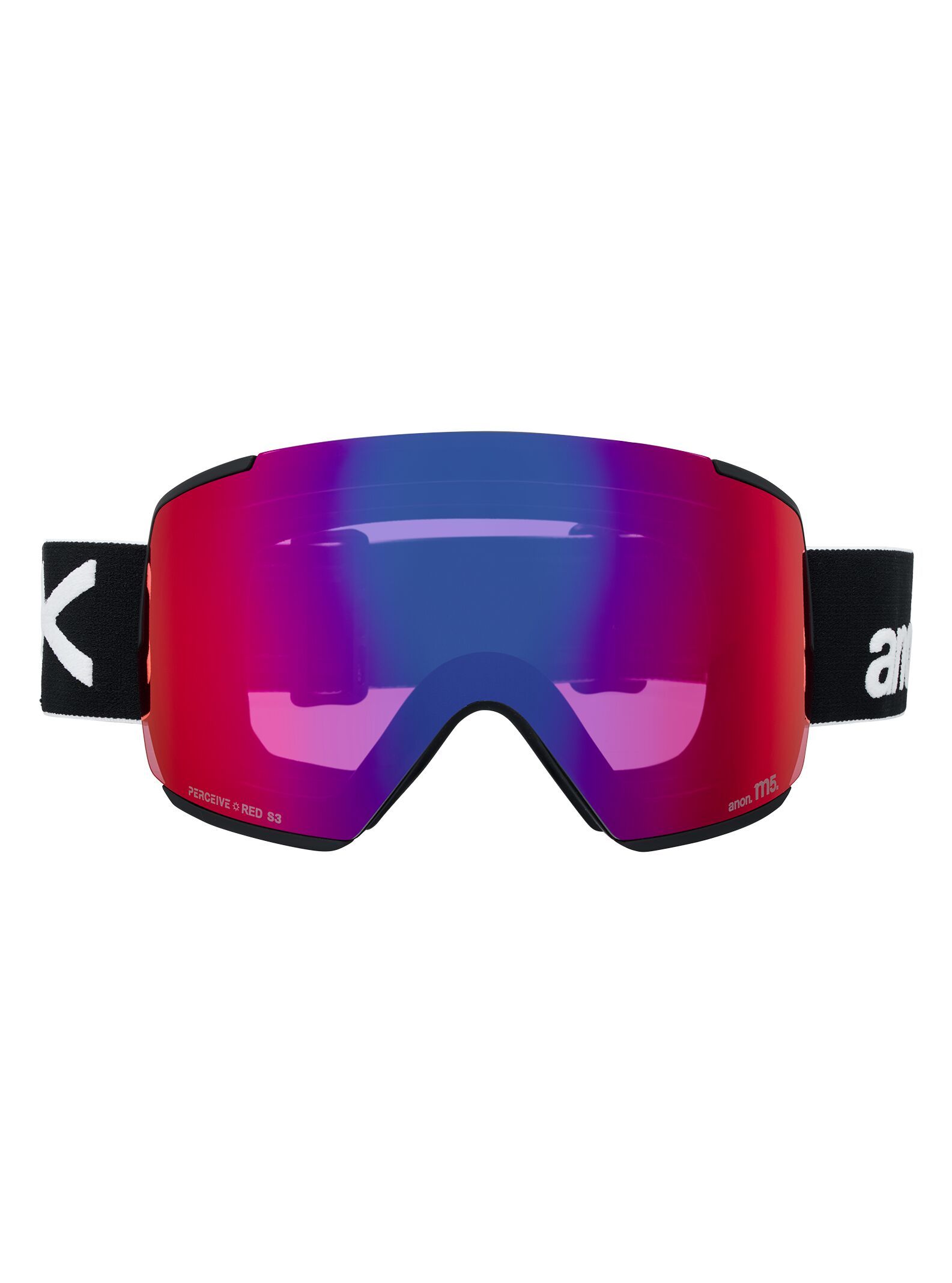 Anon M5 Toric Ski & Snowboard Goggles - Black With Sunny Red Lens + Mfi® Face Mask + Bonus Anti-Fog Ski Goggles Lens Front_Flat