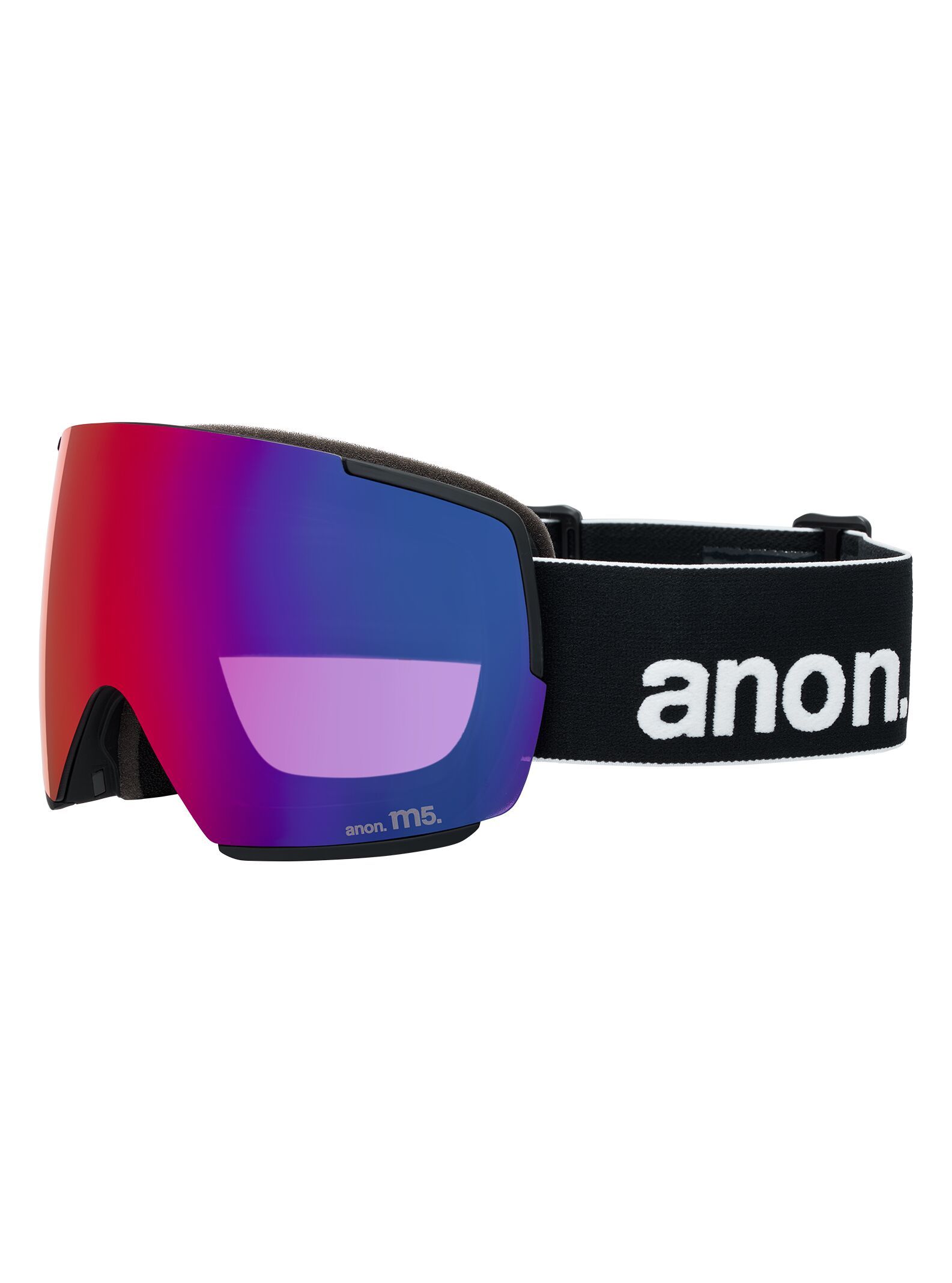 Anon M5 Toric Ski & Snowboard Goggles - Black With Sunny Red Lens + Mfi® Face Mask + Bonus Anti-Fog Ski Goggles Lens Front_Angled_Left