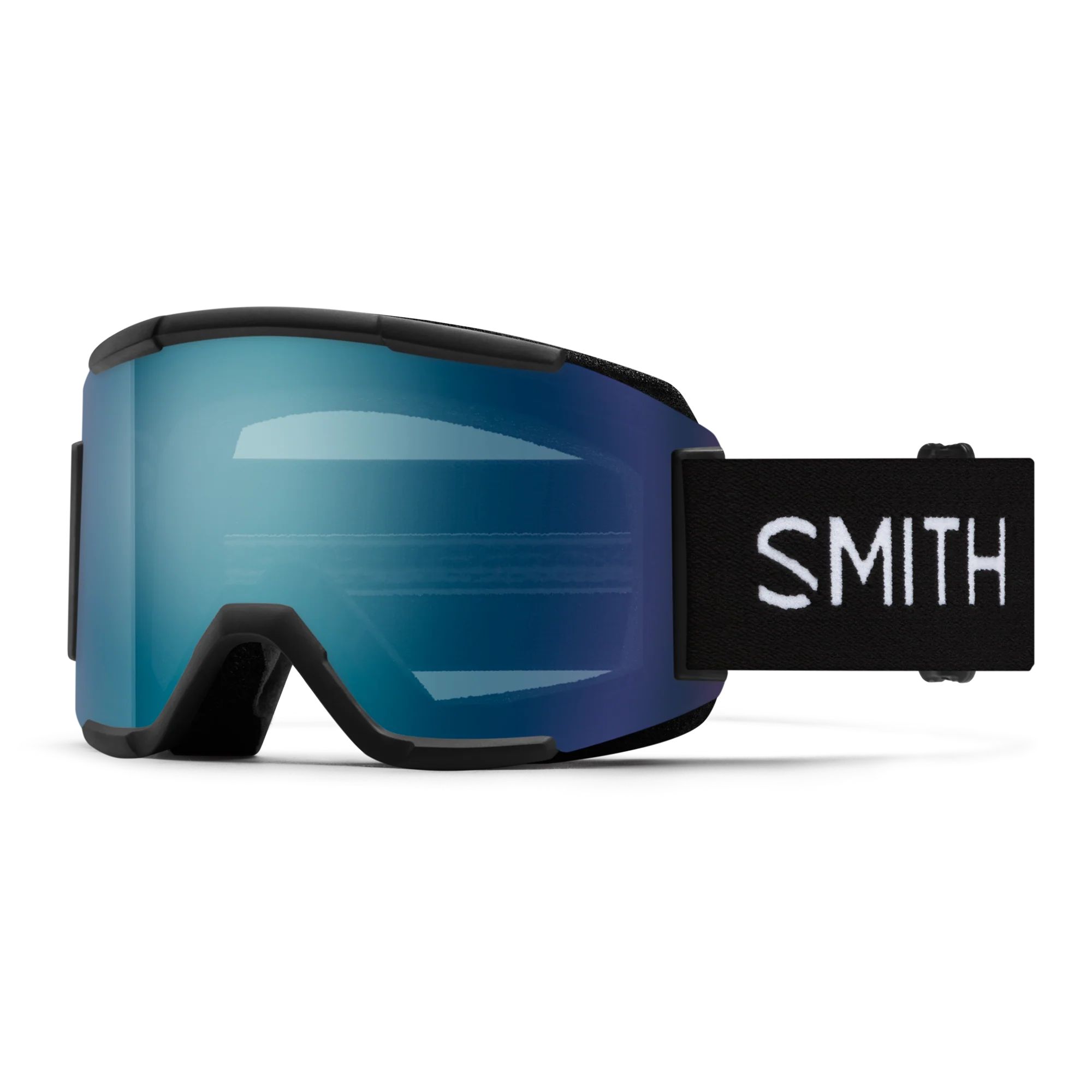 Smith Squad Ski & Snowboard Goggles - Black with Everyday Blue Mirror Lens Front_Angled_Left