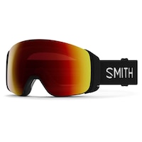 Smith 4D MAG Ski & Snowboard Goggles - Black with Sun Red Mirror Lens Front_Angled_Left