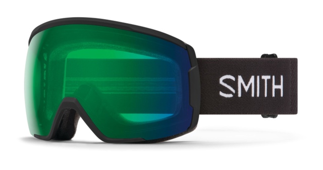 Smith Proxy Ski & Snowboard Goggles - Black with Everyday Green Mirror Lens Front_Angled_Left