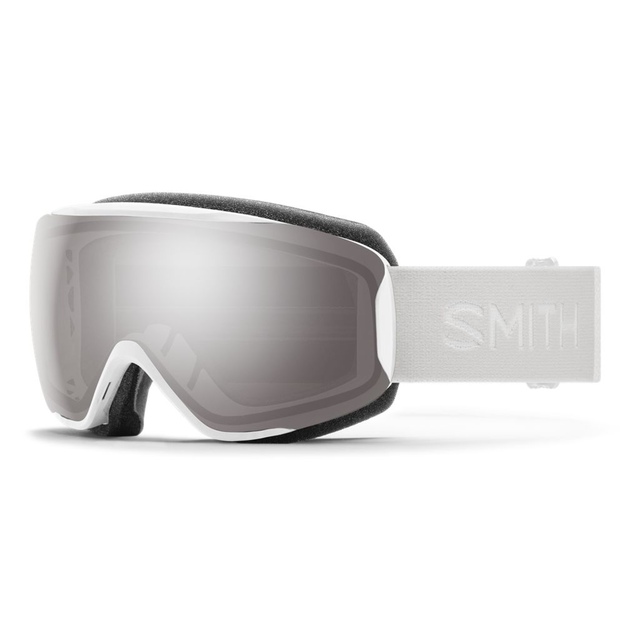 Smith Moment Women's Ski & Snowboard Goggles - White with Sun Platinum Mirror Lens Front_Angled_Left