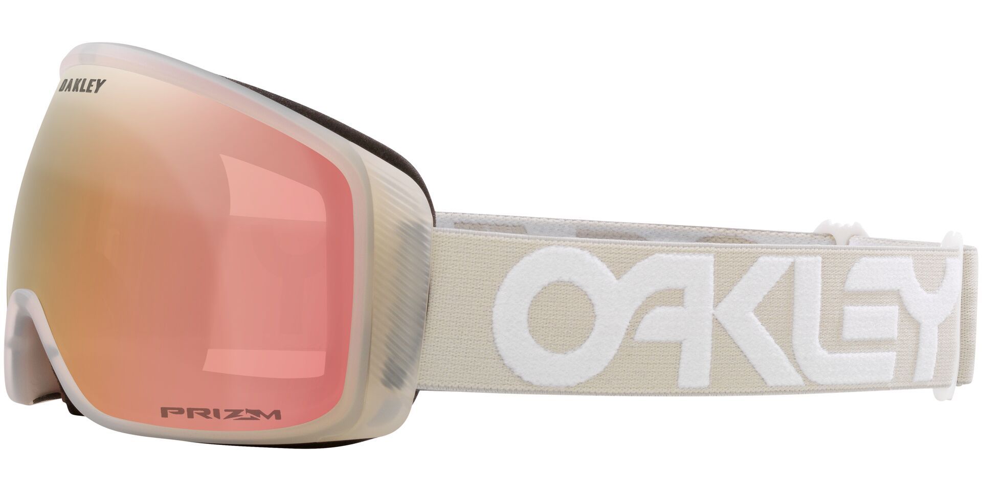 Oakley Flight Tracker Men's Ski & Snowboard Goggles 2026 - Grey With Rose Gold Lens and Anti-Fog Toric UV Protection Side_Left