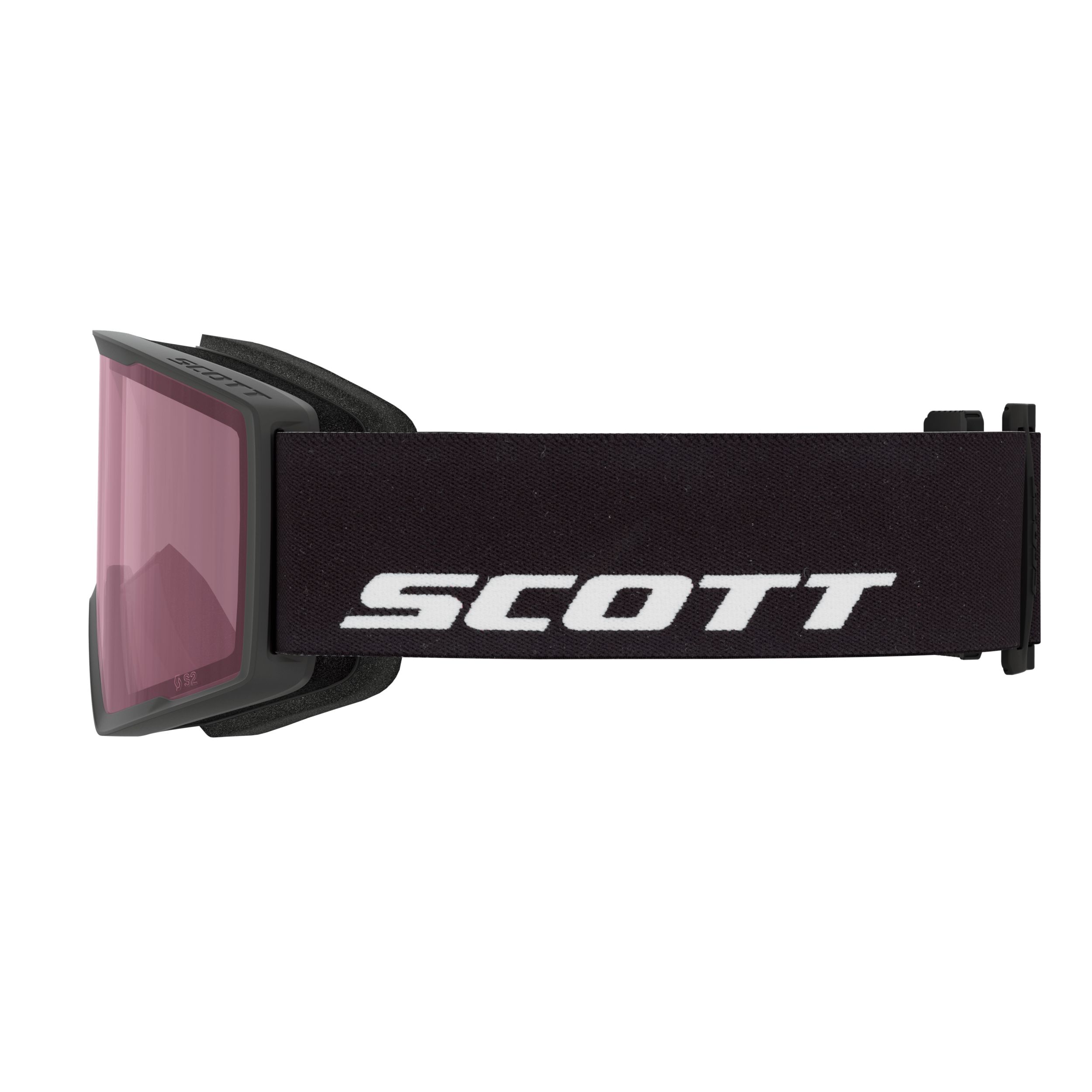 Scott Trace Ski & Snowboard Goggles 2026 Black & White with Enhancer Mirror Lens Side_Left
